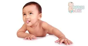 Baby showing their tongue